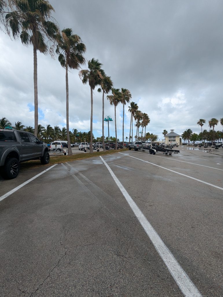 Parking area at Crandon Marina for vehicles with trailers